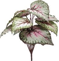 Begonia leaves bush 25 cm grey/pink kunstbloem zijde nepbloem - Emerald