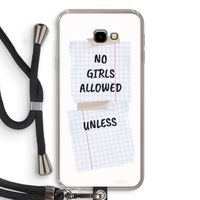 No Girls Allowed Unless: Samsung Galaxy J4 Plus Transparant Hoesje met koord