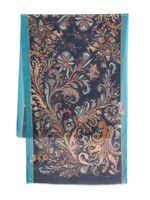 ETRO paisley-print frayed scarf - Bleu