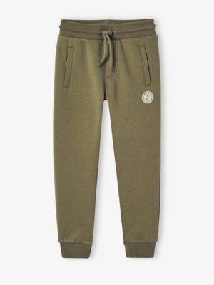 Joggingbroek van molton jongens kaki