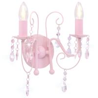 VidaXL Wandlamp met kralen 2 x e14 roze