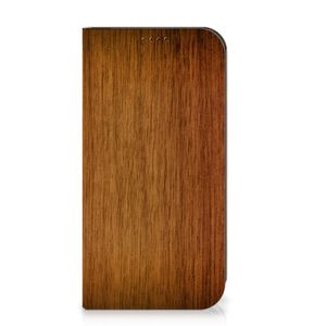 iPhone 15 Pro Max Book Wallet Case Donker Hout