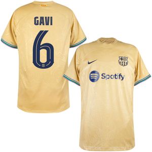 FC Barcelona Shirt Uit 2022-2023 + Gavi 6 (Cup Bedrukking)
