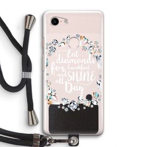Diamonds: Pixel 3 Transparant Hoesje met koord