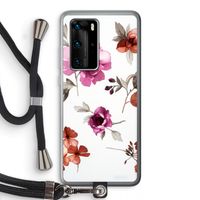 Geschilderde bloemen: Huawei P40 Pro Transparant Hoesje met koord