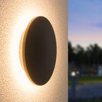 Casper XL LED Wandlamp Rond - 9W 990lm - 3000K Warm Wit - Diffuus - 360 graden Stralingshoek - IP54 Waterdicht - Voor Binnen en buiten - Zwart
