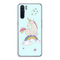 Regenboog eenhoorn: Oppo A91 Transparant Hoesje - thumbnail