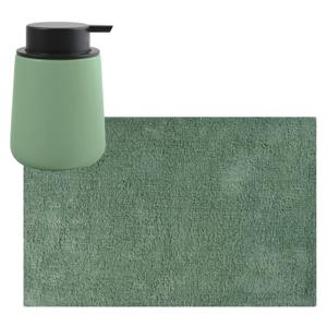 MSV badkamer droogloop mat/tapijt - 40 x 60 cm - met zelfde kleur zeeppompje - groen