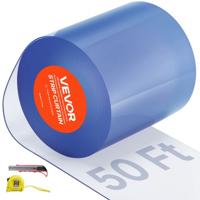 VEVOR strokengordijn, 15,2 m lang x 20,3 cm breed x 0,2 cm dik, transparant glad PVC strokengordijn, grote rol, kunststof deurstrip voor supermarktdeuren, garages, magazijnen, schuren en stallen.