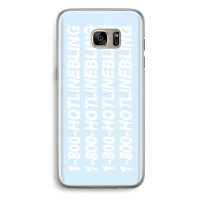 Hotline bling blue: Samsung Galaxy S7 Edge Transparant Hoesje