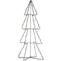 Verlichte figuren zwarte 3D lichtboom/metalen boom/kerstboom met 190 led lichtjes 117 cm   -