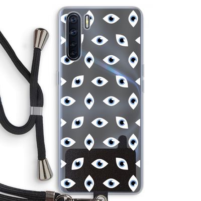 Eyes pattern: Oppo A91 Transparant Hoesje met koord