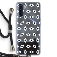 Eyes pattern: Oppo A91 Transparant Hoesje met koord