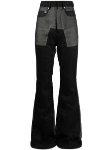 Rick Owens jean évasé Baylin à taille haute - Noir