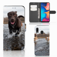 Samsung Galaxy A30 Telefoonhoesje met Pasjes Honden Labrador