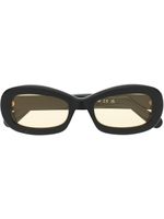 GCDS lunettes de soleil rondes à plaque logo - Noir