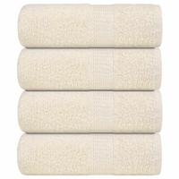 VidaXL Gastendoekjes 4 st 30x50 cm 360 g/m² 100% katoen crèmekleurig