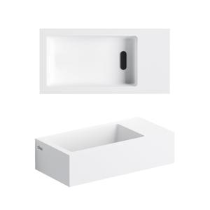 Clou Flush 3 fontein 36x18x9cm kraangat rechts aluite Wit mat CL/03.13031