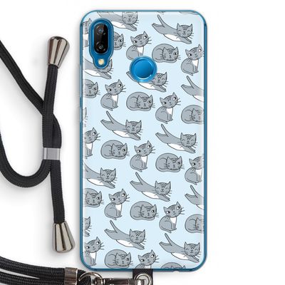 Poezen: Huawei P20 Lite Transparant Hoesje met koord