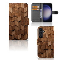 Book Style Case voor Samsung Galaxy S24 Wooden Cubes