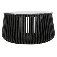 Bijzettafel DKD Home Decor Zwart Marmer 90 x 90 x 45 cm Mangohout