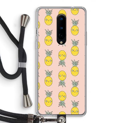Ananas: OnePlus 8 Transparant Hoesje met koord