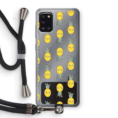Ananas: Samsung Galaxy A31 Transparant Hoesje met koord
