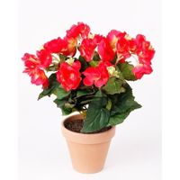 Kunstplant Begonia roze 30 cm - thumbnail