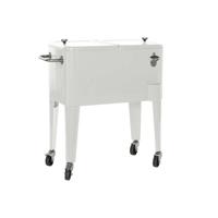 Koelbox DKD Home Decor Wit Met wieltjes Staal PP (56 L) (74 x 43 x 80 cm)
