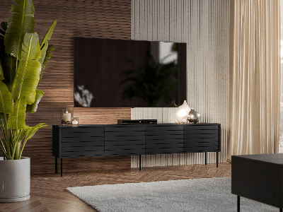 Tv-meubel HEPRANI 200 cm zwart