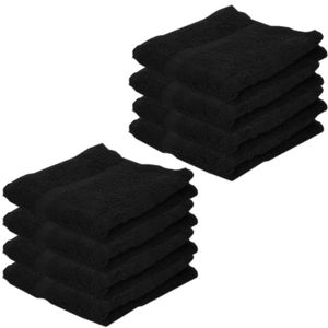 8x Voordelige handdoeken zwart 50 x 100 cm 420 grams