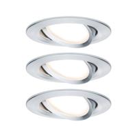 Paulmann 93451 Nova Inbouwlamp Set van 3 stuks LED LED 18 W Aluminium (gedraaid)