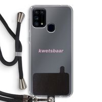 kwetsbaar: Samsung Galaxy M31 Transparant Hoesje met koord kwetsbaar: Samsung Galaxy M31 Transparant Hoesje met koord