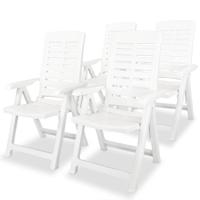 Tuinstoelen 4 st verstelbaar kunststof wit