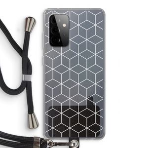 Zwart-witte kubussen: Samsung Galaxy A72 5G Transparant Hoesje met koord