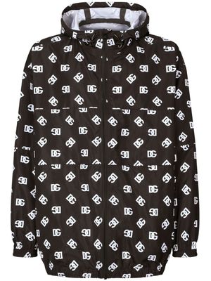 Dolce & Gabbana veste monogrammée à capuche - Noir