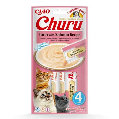 INABA Churu Tonijn met Zalm - Kattensnoepje - 4x14 g