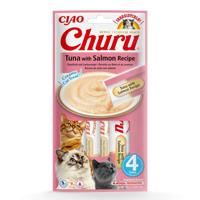 INABA Churu Tonijn met Zalm - Kattensnoepje - 4x14 g