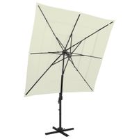 Parasol 4-laags met aluminium paal 250x250 cm zandkleurig - thumbnail