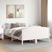 Bedframe zonder matras massief grenenhout wit 150x200 cm