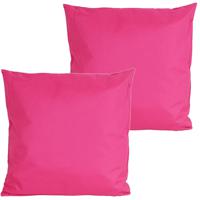 Buitenkussens - 2x - fuchsia roze - 60 x 60 cm - binnen/buiten