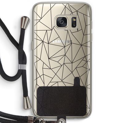 Geometrische lijnen zwart: Samsung Galaxy S7 Transparant Hoesje met koord