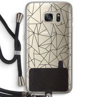 Geometrische lijnen zwart: Samsung Galaxy S7 Transparant Hoesje met koord