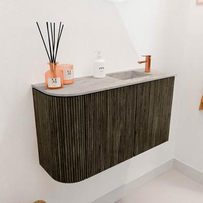 Toiletmeubel Mondiaz Joya Dlux | 71.6 cm | Meubelkleur Shadow | Faye wastafel Glace Wasbak Rechts | 1 kraangat