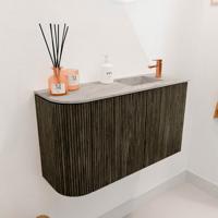 Toiletmeubel Mondiaz Joya Dlux | 71.6 cm | Meubelkleur Shadow | Faye wastafel Glace Wasbak Rechts | 1 kraangat