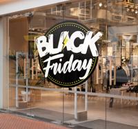 Ronde stedelijke ontwerp black friday sticker etalage