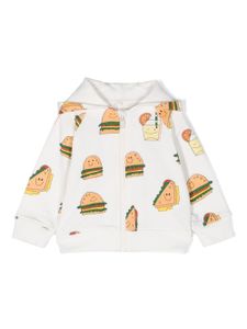 Stella McCartney Kids hoodie zippé à imprimé graphique - Blanc