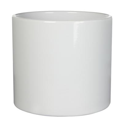 Mica Decorations Bloempot - wit - glans - keramiek - 28 x 26 cm - plantenpotten