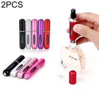 2 stuks 5ml draagbare Mini aluminium navulbare parfum fles verstuiver cosmetische Container willekeurige kleur levering