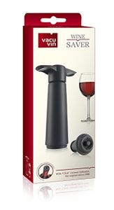 Vacu Vin Wine Saver Zwart Met 2 Afsluitdoppen